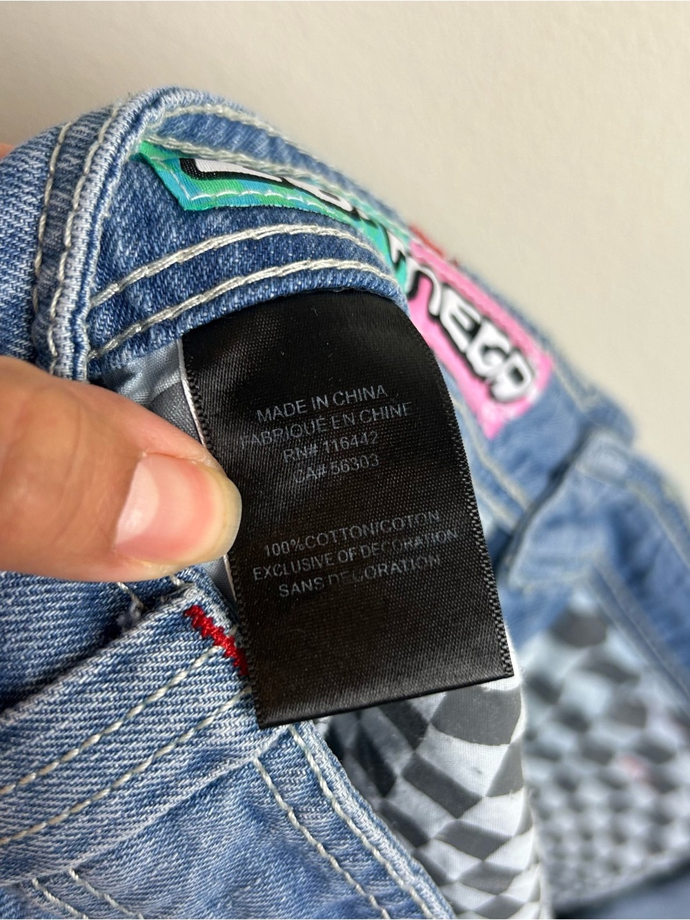 A. LAB Y2K Wide Leg Baggy Jeans | Rave Skater Grunge Denim 42 - Picture 12 of 12